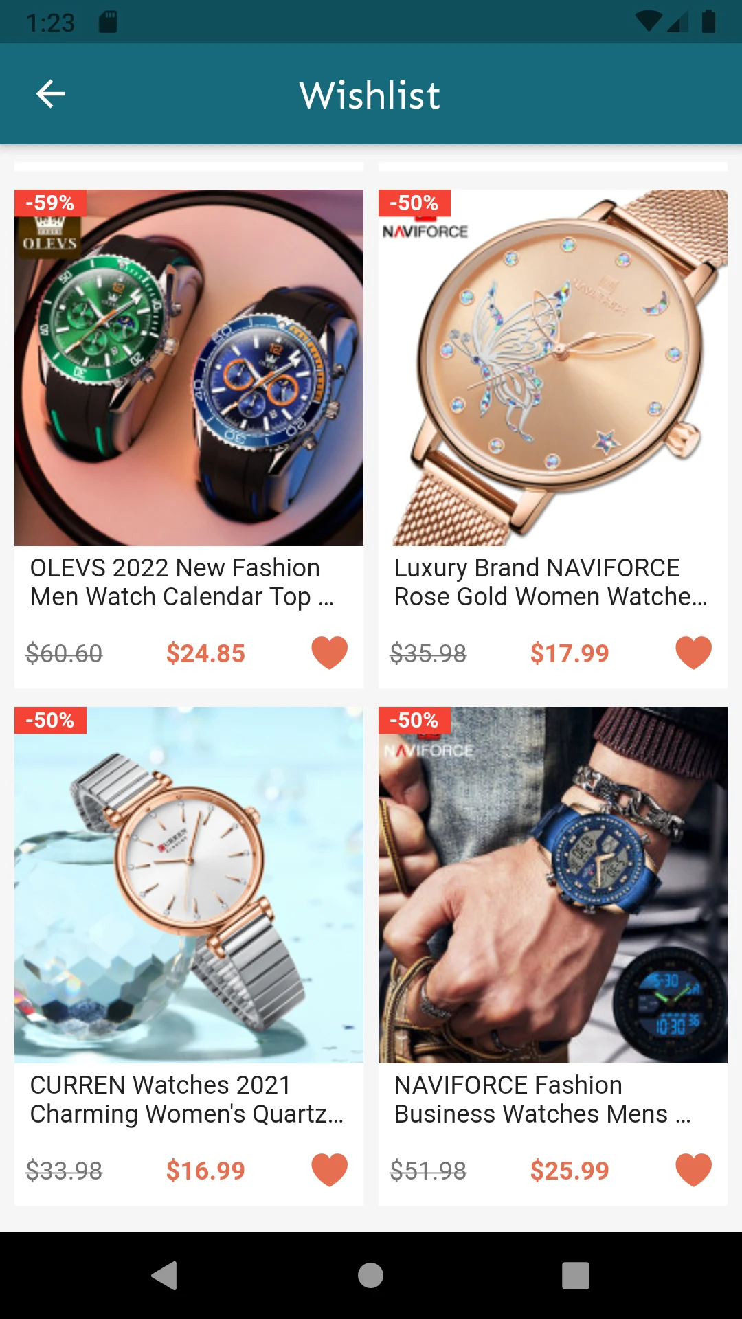 Watches & smartwatch shopping screenshot