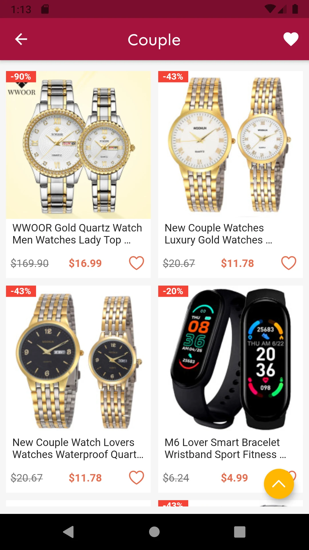 Watches & smartwatch shopping screenshot